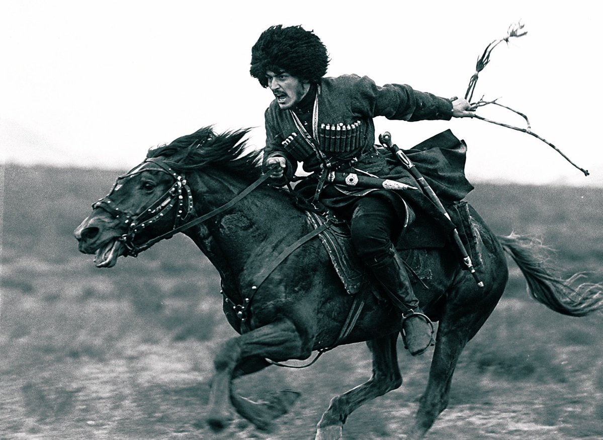 TselmesBi's tweet photo. Dagestani horseman in traditional Caucasian attire… https://t.co/q5WXm1Ppsk