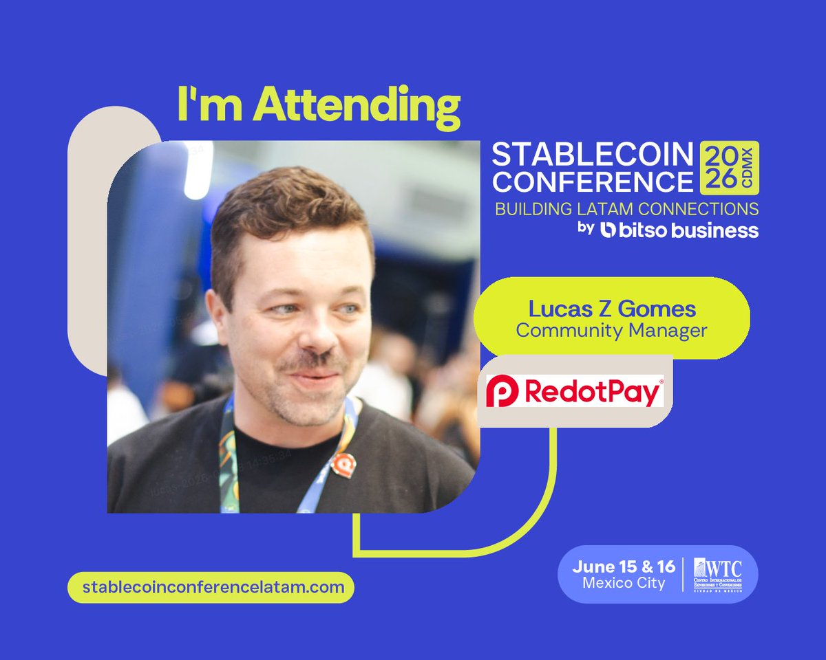 cigarrosnft's tweet photo. Happy to inform I'll be co-leading the @RedotPay ground operations with our amazing team during Stablecoin Conference 2026 CDMX

Arriba y adelante Mexico!!! 🇲🇽
@RedotPay_ES 
@RedotPay_BR https://t.co/ZjxeqtQPFF