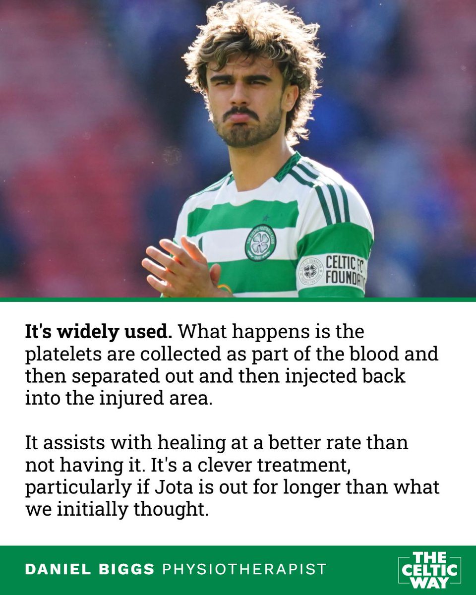 celticway1888's tweet photo. With Jota now not expected back until late October, @JoshMcCafferty7 found out more about the latest treatment the winger is undergoing to help his Celtic rehab.

Physiotherapist Daniel Biggs provides insight on that and ACL recoveries in football.

🔗 https://t.co/292KzJ2j4B https://t.co/tgPDtAEBdq