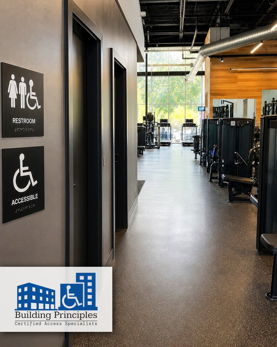 BuildPrinciples's tweet photo. Gyms can face ADA issues in parking, bathrooms, showers, pool and spa areas, saunas, steamrooms, and even spacing between equipment. Building Principles helps fitness facilities identify physical barriers with CASp inspections. Visit https://t.co/lCZNebQ6BI https://t.co/pJjUM3oBHf