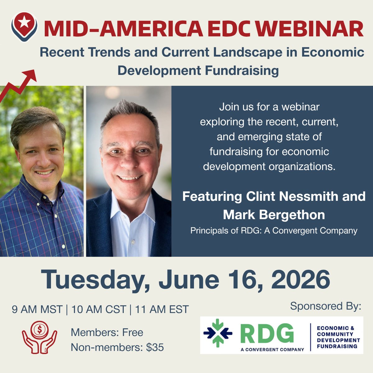 _MAEDC's tweet photo. Fundraising in #economicdevelopment is evolving—are you keeping up? Join our webinar!

Insights from @rdgfundraising : A Convergent Company Principals Clint Nessmith and Mark Bergethon. https://t.co/PYwvhxvPJc

📅 6/16
🕚 11 AM EDT | 10 AM CST | 9 AM MST
📍 Zoom

#MidAmericaEDC https://t.co/wth2WnKLbz