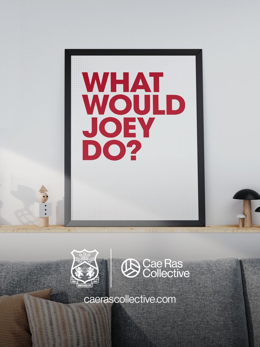 cae_ras_col's tweet photo. What Would Joey Do?

When in doubt, ask the question.
A Wrexham legend and a guiding light.

A3 / £16.00  A4 / £12.00
Link in bio.

#WhatWouldJoeyDo #JoeyJones #WrexhamAFC #CaeRasCollective #UpTheTown #WxmAFC #Legend #Cymru https://t.co/4Hb9LH8mfd