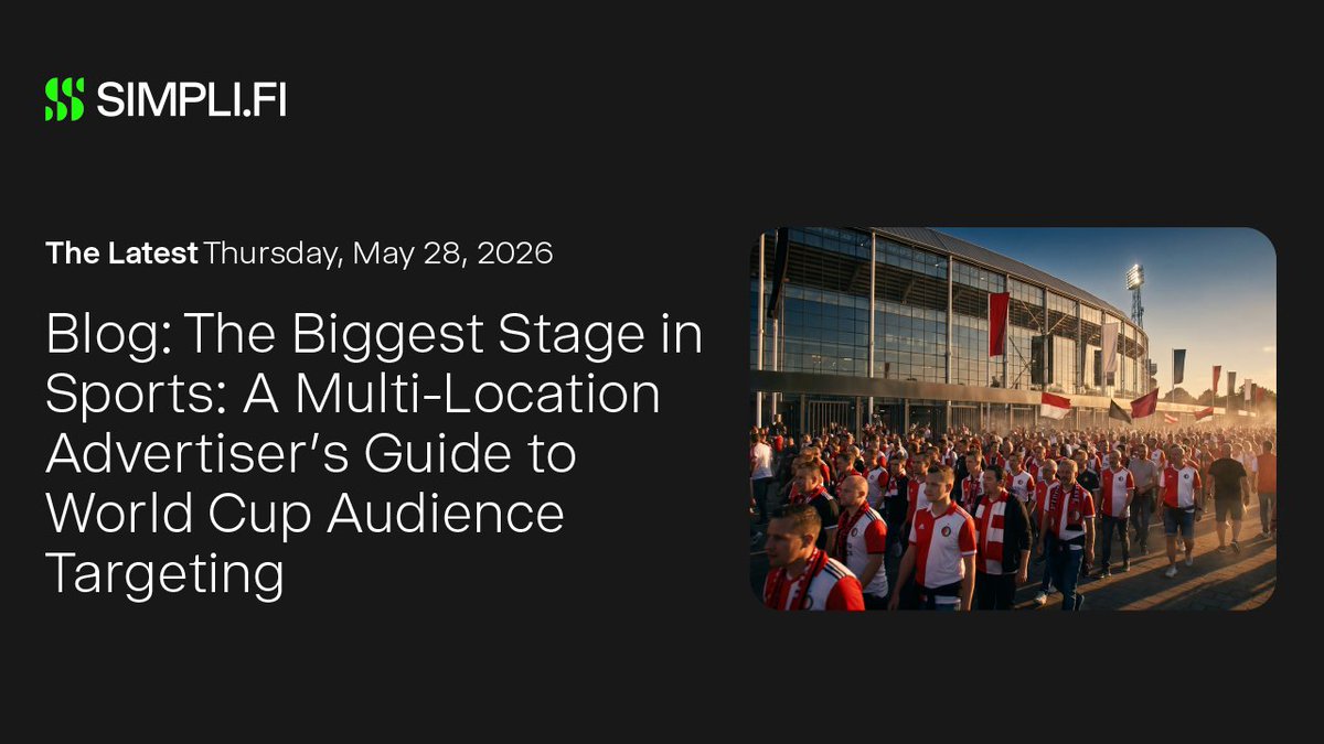 simpli_fi's tweet photo. New blog: With the World Cup on the horizon, discover how to stop settling for fragmented match-day impressions and start turning them into cohesive, store-level results.

Read the full blog: https://t.co/dqkmAZZeRU 

 #WorldCup2024 #FanEngagement #MatchDay https://t.co/lZwKqkxrEc