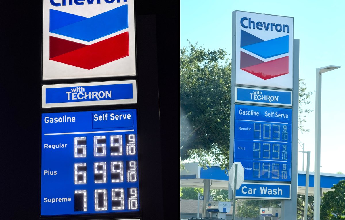 semerda's tweet photo. Miami vs Silicon Valley fuel/gas prices :(
California policy choices robbing us.

Pics are only few days apart.

@GovRonDeSantis @CAgovernor @Chevron https://t.co/rWZQygTfQa