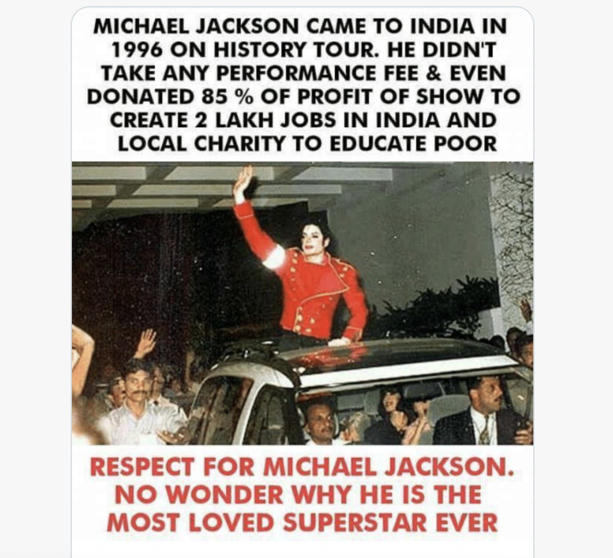 MJJJusticePrjct's tweet photo. Michael Jackson helped more children in this cruel world than any other celebrity, nay I say, person. https://t.co/Aw7vEjetz8