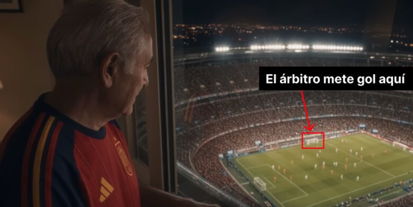llmmaster's tweet photo. No sé quién ha tenido la idea del anuncio de IA de Movistar del “trifubol”, pero necesito conocer a esa persona 😂  

Un deporte con TRES porterías… y donde el árbitro también puede meter gol. https://t.co/eQ1LpXHGq7