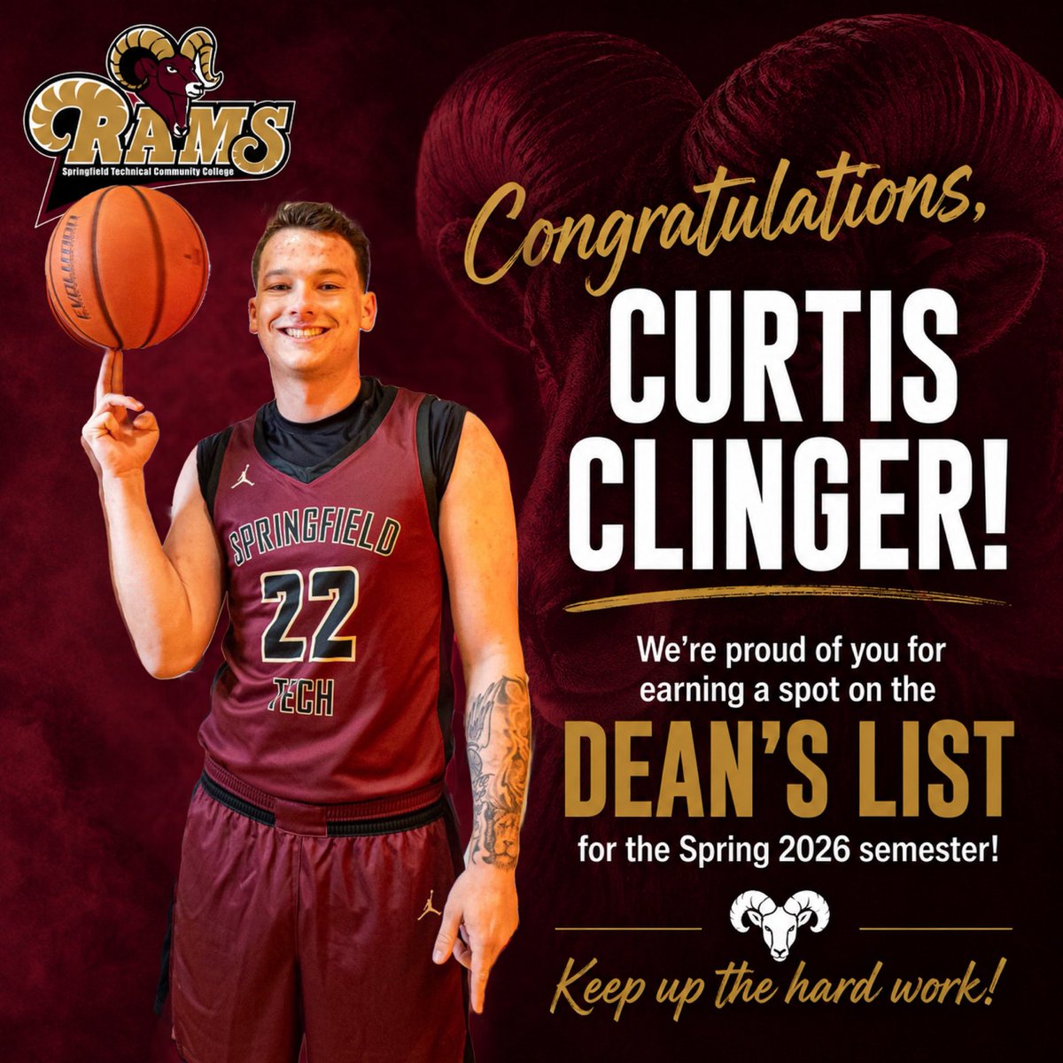 STCCMBB's tweet photo. Hard work on the court and in the classroom 👏🏽📚🏀

Congratulations to Curtis Clinger (@curty104) on earning Dean’s List honors for the Spring 2026 semester! https://t.co/GJTKQZGiR1