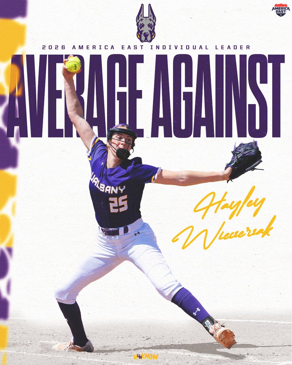 UAlbanySB's tweet photo. .@hayleywiz2024 ended the season with the LOWEST batting average against her in the conference (.202)! 🤩

#UAUKNOW https://t.co/3SCwy69GeV