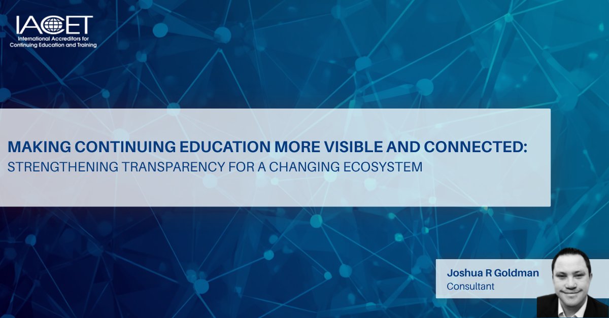 IACETorg's tweet photo. In this latest blog, Joshua R. Goldman explores how digital credentials, structured metadata, and connected workforce systems are changing how learning programs are discovered, verified, and valued by employers and learners.

Read more from IACET.  https://t.co/Ow9SYZKcxw https://t.co/fKHtFSnfLV