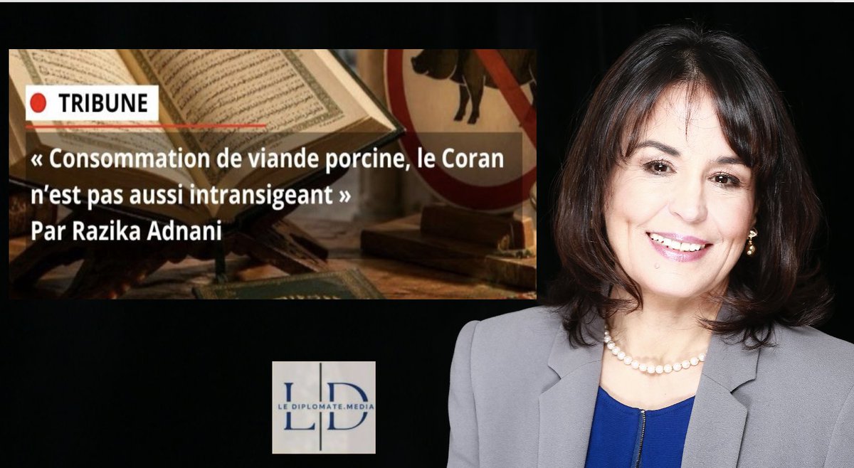 RazikaAdnani's tweet photo. La consommation de viande porcine fait partie des interdictions sur lesquelles les #musulmans sont intransigeants. Pendant la pandémie du #Covid-19, bien que leur vie fût en danger, beaucoup de musulmans se sont interrogés au sujet des #vaccins pour savoir s’ils ne comportaient pas de la gélatine de #porc. En #Occident, la question du #halal se pose d’une manière persistante. Beaucoup sont hantés par la peur de consommer ce qui n’est pas autorisé par l’#islam. Pour la grande majorité le fait de dire qu’un musulman ou une musulmane peut consommer la viande porcine est en lui-même un #blasphème.

Ma tribune  "Consommation de viande porcine, le Coran n’est pas aussi intransigeant » publiée 
par @LeDiplomateOFF  
⬇️
 https://t.co/4soS2qlaAp