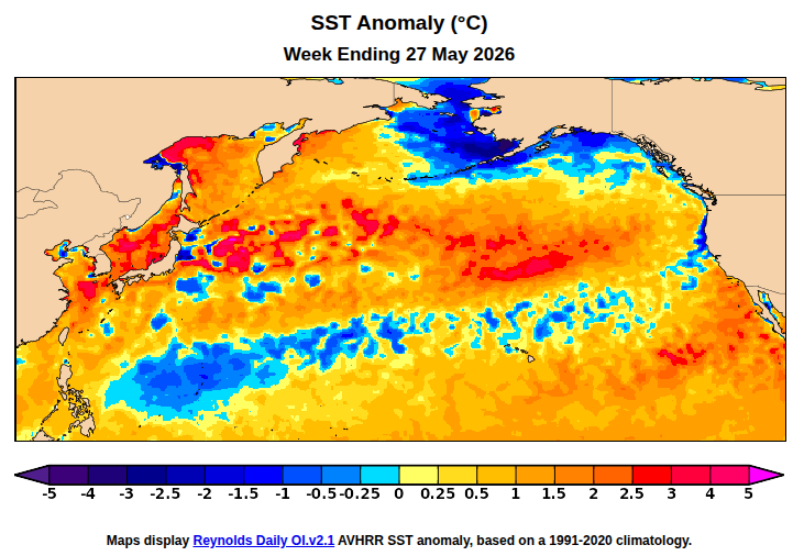 WorldClimateSvc's tweet photo. Interesting to see the PDO drifting back into more significantly negative territory.

The seasonal models have been trending in the opposite direction with some hints of a positive phase by autumn - but that seems less likely now. https://t.co/ZMKIffBfzR