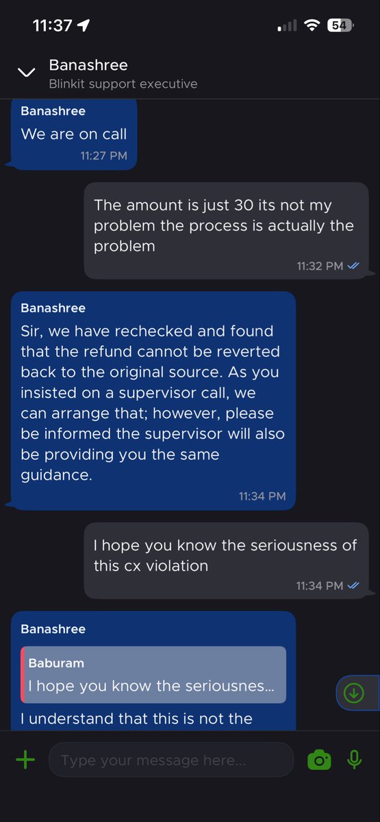 iambaburam's tweet photo. @letsblinkit @albinder Had a very bad experience in my order. One of the item was not available and you have refunded the cost of the item as promo code. On contacting @blinkitcares cx rep is informing there is no other way to get refund to actual payment source. #blinkitscam https://t.co/HFoy3yKDe7