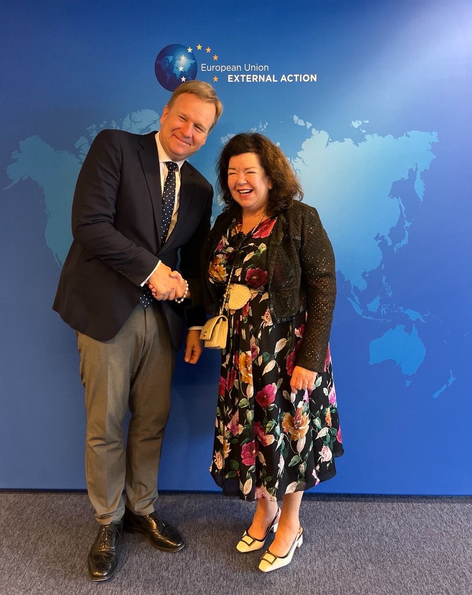 EUSR_Dialogue's tweet photo. Pleased to meet 🇬🇧 Special Envoy Dame Karen Pierce. We spoke about the Belgrade-Pristina Dialogue, the importance of sustained engagement, and our common EU-UK goal of advancing normalisation. https://t.co/4GDmBMvXTq