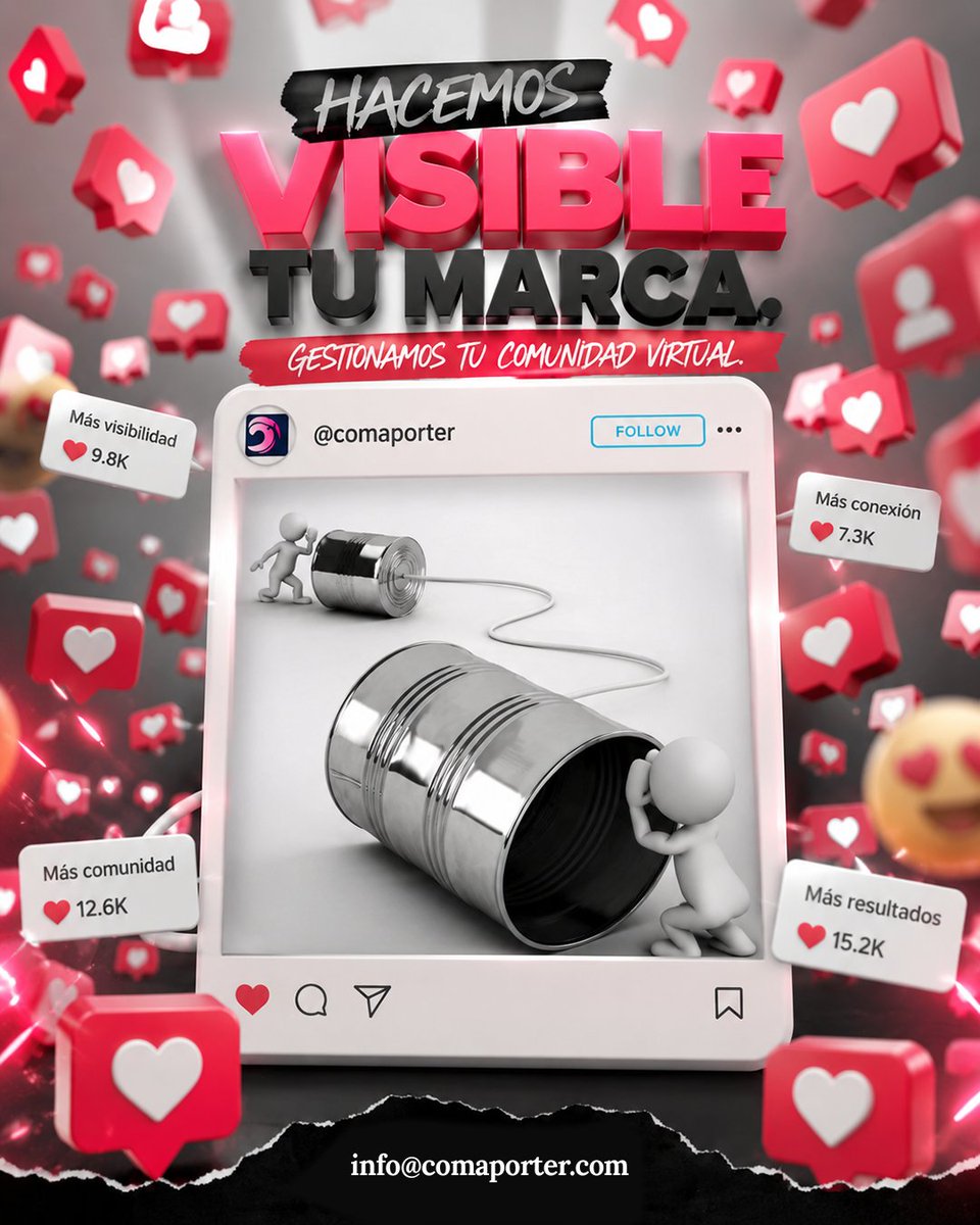 comaporter's tweet photo. .🚨 Si tu empresa NO está en redes sociales de forma estratégica, estás perdiendo clientes cada día.

Tu comunidad no crece sola.
Se construye con estrategia, creatividad y contenido que la gente NO pueda ignorar.

📩 Estamos disponibles 24/7 → info@comaporter.com https://t.co/S4WzIAJ3L8