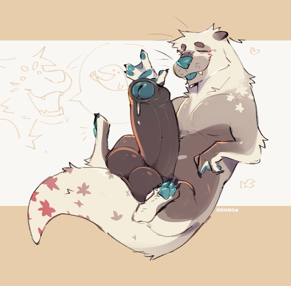RavanArandano's tweet photo. Did this yesterday for the otter day but forgot to upload it ;;

Always remember to give some love (&amp; blowies) to ya otter friends https://t.co/oJdZ4Dg1BL