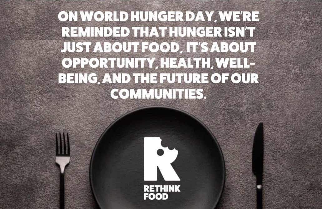 RethinkFoodUK's tweet photo. Today, on World Hunger Day, we’re reminded that hunger isn’t just about food, it’s about opportunity, health, well-being &amp; the future of our communities.

Together, we can create a #HealthyPeopleHealthyPlanet.

#WorldHungerDay #FoodSecurity #CommunitySupport #SchoolCommunities https://t.co/x0DasciB6p