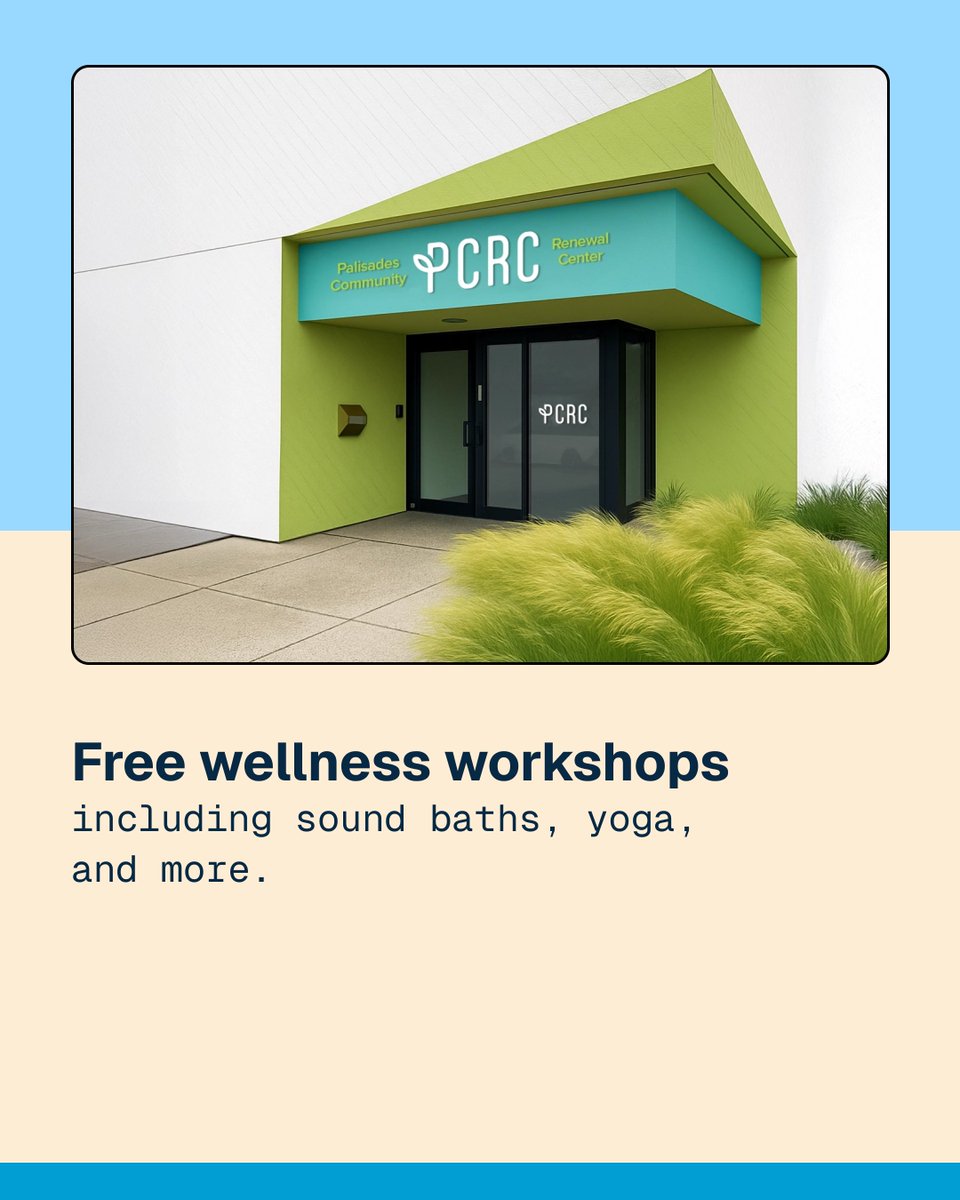 LARisesTogether's tweet photo. Recovery takes many forms ❤️‍🩹 

Whether you're seeking support, connection, or space to recharge, the PCRC's FREE resources are here for those impacted by the Palisades Fire.

🔗 https://t.co/Ho9G2JgSPw 

#LARises #Palisades #PaliStrong https://t.co/fKqI8B0d4T