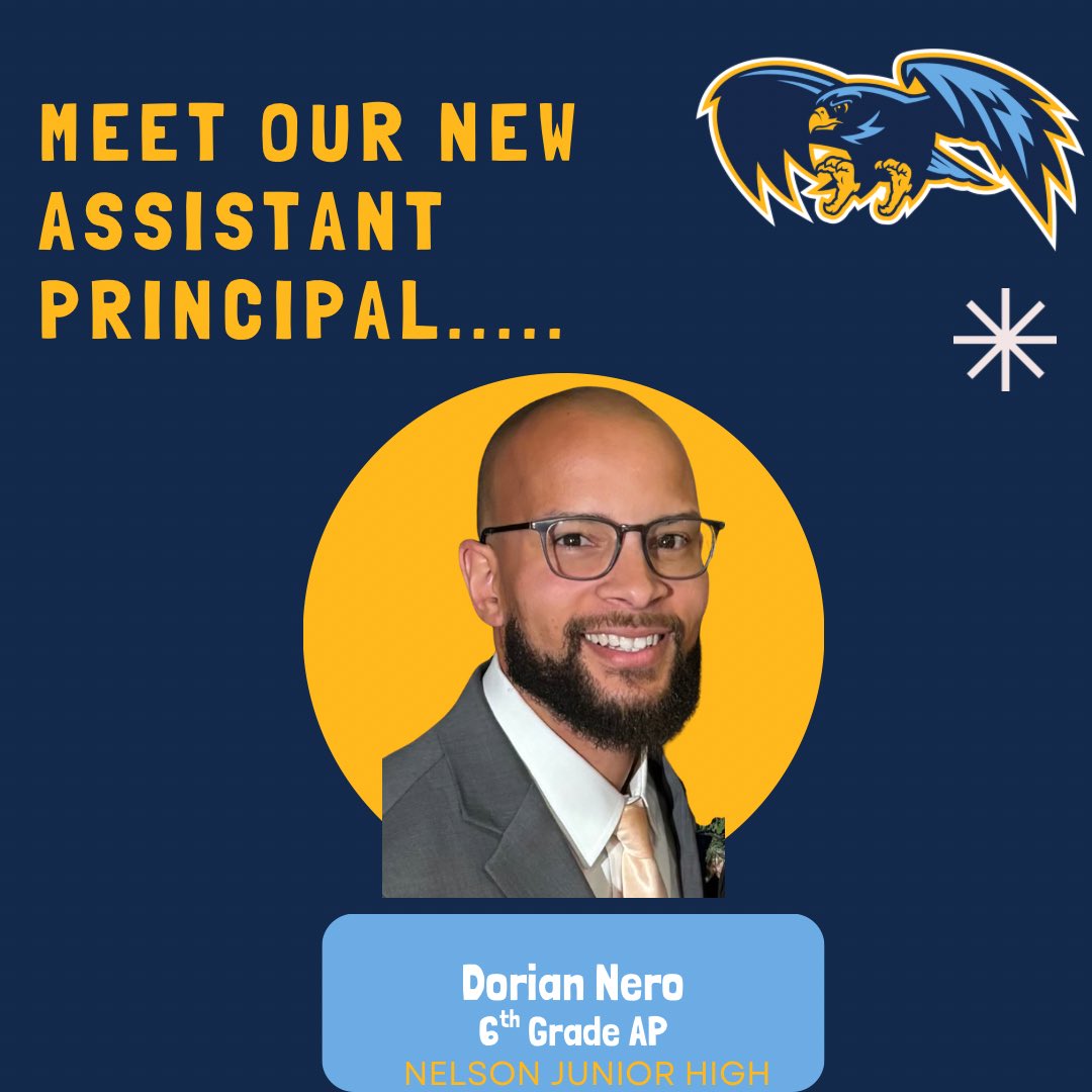 nelsonjh_hawks's tweet photo. We are excited to announce that Mr. Nero will be our new 6th grade Assistant Principal!! #flyFIERCE #HawkNation https://t.co/MAya6mPllf