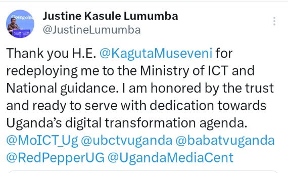 RedPepperUG's tweet photo. #PepperUpdatesUG
LUMUMBA SWITCHES LANES!
After controversy exploded over her appointment as Government Chief Whip despite not being an MP, @JustineLumumba now says she has been redeployed to the @MoICT_Ug ICT Ministry.
Details loading… https://t.co/WaamPS3X3M