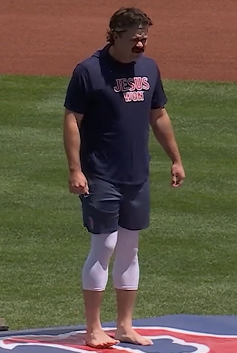 realredsoxjesus's tweet photo. Payton Tolle rocking a Red Sox Jesus shirt. https://t.co/t43b7NPDE1