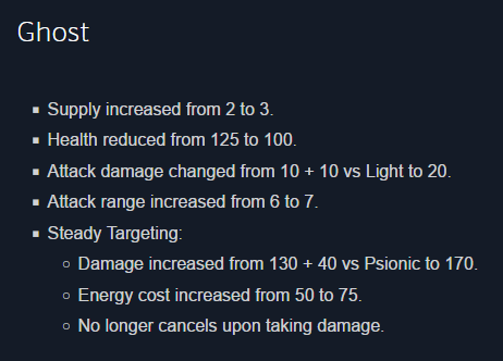 NitixSC2's tweet photo. Finally the ghost will be an overall good unit instead of only being used in specific cases against specific units. https://t.co/78BIiJBKIJ
