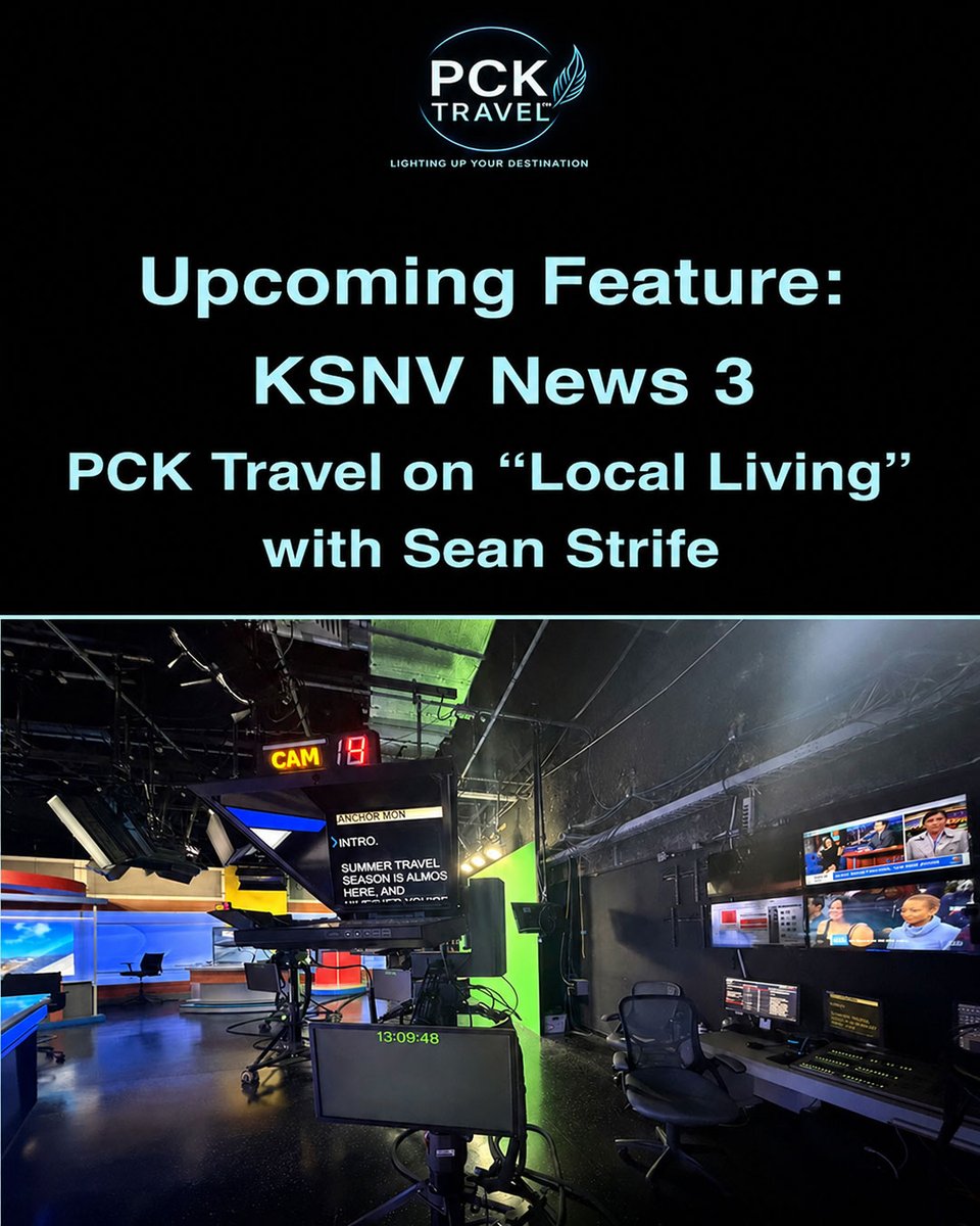 PCKTravel's tweet photo. 📺 Exciting news! Catch PCK Travel this Friday at 9:55 AM on Local Living Las Vegas (CW Las Vegas / Cox Ch. 6).

Excited to share more about smarter travel, member savings, and what we’re building at PCK Travel. ✈️🪶

Replay link coming after it airs!

#PCKTravel #LasVegas https://t.co/RApjs3KNMN