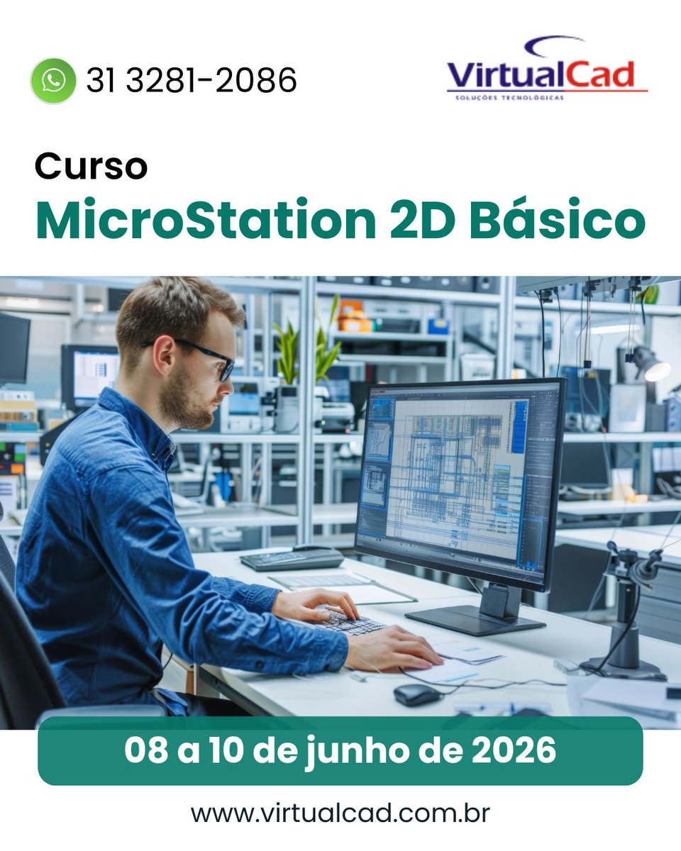 virtual_cad's tweet photo. Treinamento de MicroStation 2D Básico no período de 08 a 10 de junho de 2026.  Inscrições abertas!
https://t.co/9oAYJmS2Oh
#microstation #virtualcad #cursomicrostation #treinamentomicrostation #cad https://t.co/B3nsGnyWB7