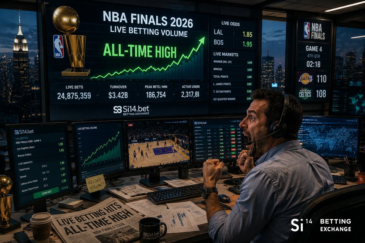 Si14LLC's tweet photo. #NBA Finals 2026 Push Live Betting to Record Levels

The NBA Finals 2026 are driving record live betting activity across #global #sportsbooks.

📊 Market trends:
— over 80% of bets placed in-play;
— explosive growth in player props;
— near-instant #odds updates.

📈 #Key shift:
bettors increasingly use:
— algorithmic models;
— #API tools;
— automated hedging systems.

💡 NBA Finals betting is becoming one of the most advanced #trading-style #betting markets.

📊 Fastest-#growing segments:
— player #props;
— quarter betting;
— micro-betting.

📈 #Analysts increasingly compare NBA betting to high-frequency trading. #Si14Bet

📢 More about us:
🔹 Si14 Betting Exchange: https://t.co/mr9au825Df
🔹 Si14 IPO: https://t.co/wjksFyBhBD
🔹 Facebook: https://t.co/fBpPXFTqNB
🔹 Twitter: https://t.co/KT1ylWBsht
🔹 Mail: info@si14.bet