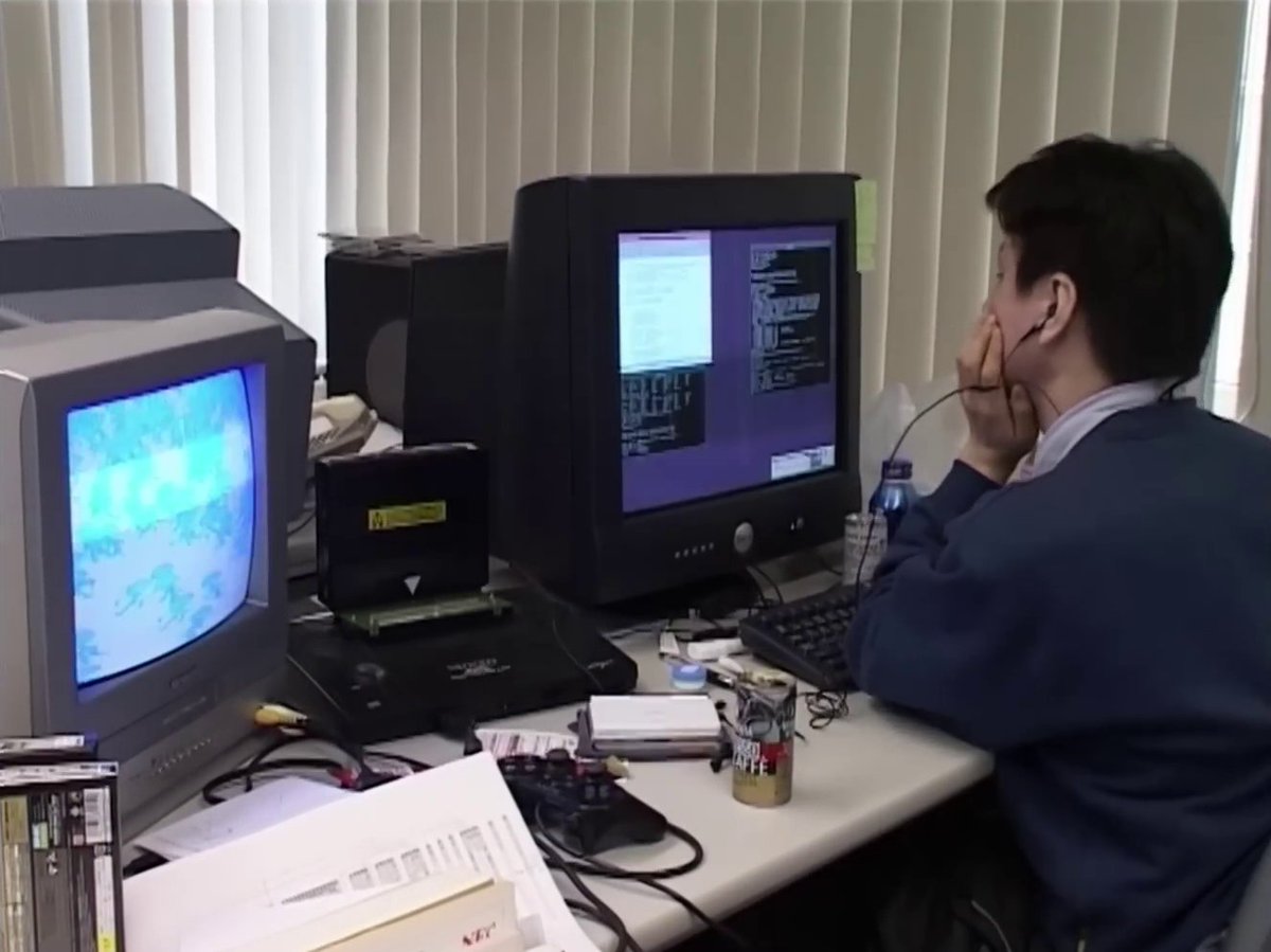 COTW23800664's tweet photo. 1/2 Here’s some raw footage of #SNK’s offices back in 2005, filmed by Alex Pilot. These are pretty rare images and they show a ton of cool stuff, including a homemade #MVS-to-#AES #NeoGEo adapter and even a 60-page fan-made document covering character casting ideas over a 10-year span for #KOF, including proposals for several #SNKvsCapcom games. The report starts at 49:25 in this video.