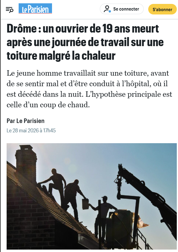 marinetondelier's tweet photo. Cette déclaration a malheureusement très mal vieilli, très vite, monsieur le ministre du Travail.

Pensées pour les proches de ce jeune homme de DIX-NEUF ANS, mort au travail parce que d’autres pensaient que c’était une bonne idée de travailler par ces chaleurs insoutenables.

Personne ne devrait mourir au travail.

Le congé climatique est une solution. C’est suite à ce genre de drame qu’il a été mis en œuvre en Espagne.

Combien de temps attendra encore la France ?