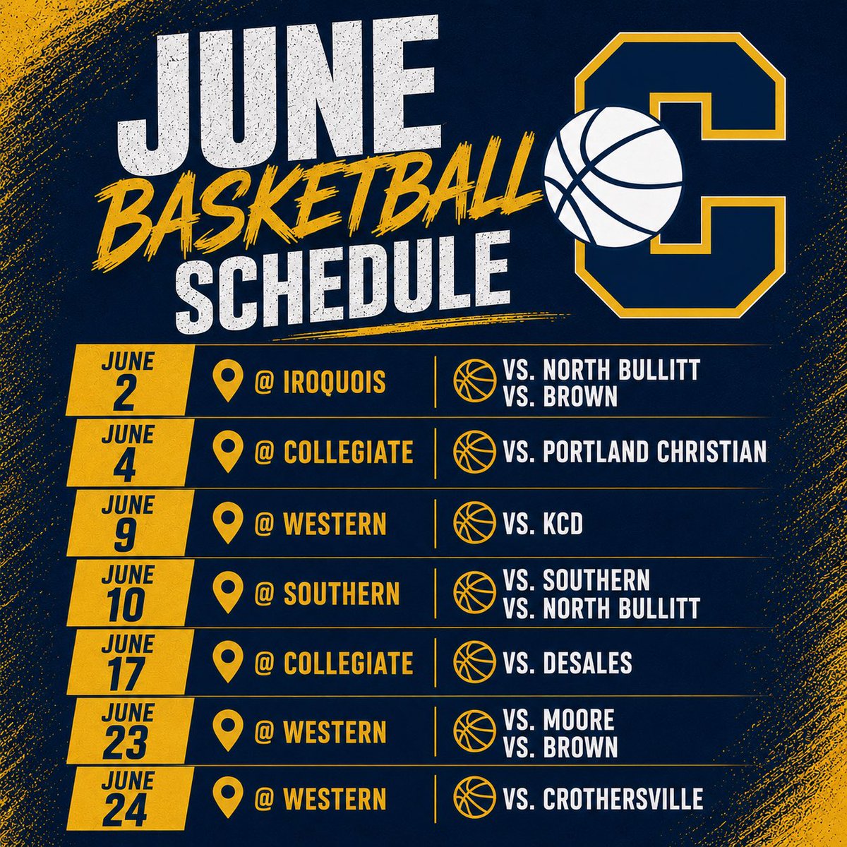 LCSTitansMBB's tweet photo. Titans June Varsity Basketball Schedule!

Here are the dates and locations of where you’ll find the Titans playing in June. Game times are still being finalized.

#GoTitans🏀⚔️ https://t.co/sXhxJf4ZJ8