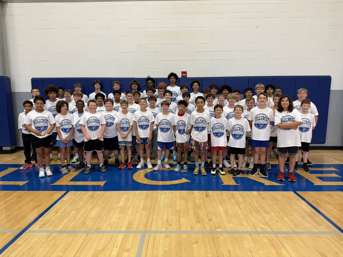 hillcrestbball's tweet photo. The 2026 Hillcrest Basketball Camp wrapped up today! We had 3 great days of fun and competition. We loved having all these future Hornets on the Hill! Can’t wait for next year! @Hillcrest_SPS @AthleticsAtSPS https://t.co/ID2vCnKK3Q