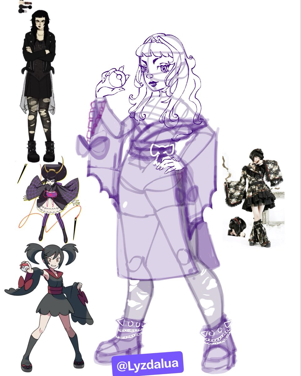 Lyzdalua's tweet photo. Tentando fazer algo diferentao pra Nina como treinadora #pokemon em #XdaQuestãoRPG !! #gothjock https://t.co/f12Fqb6x7J