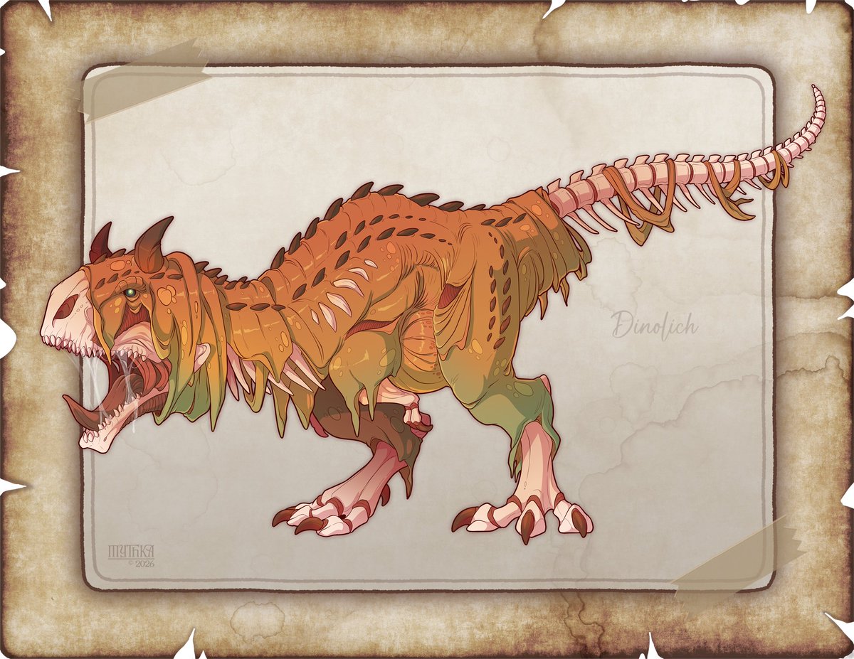 MythkaGO's tweet photo. Fantastical Field Guide Entry 066:
Dinolich
(Paleo World) 
Field Observation for ForgottenCerberus https://t.co/PwDeuM52R5