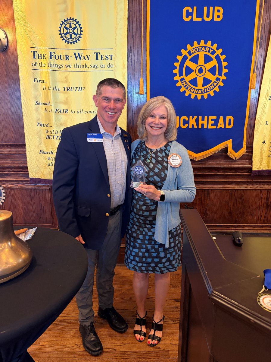 BuckheadRotary's tweet photo. We’re proud to celebrate @ShelleyHammell 🙌 who was recently honored with the Rising Star Award ✨ by District Governor of @Rotary6900.

Shelley’s servant leadership, encouragement of others, and dedication to our community continue to make a meaningful impact 💙 https://t.co/kHsdzKE8mB