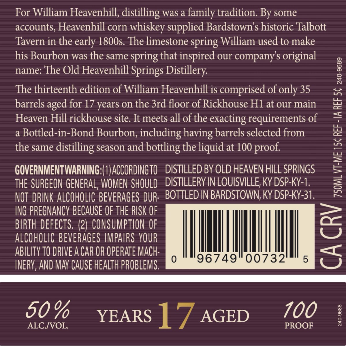 TheBourbonNews's tweet photo. New Label Approval: William Heavenhill, Bottled in Bond, 13th Edition

#bourbon #whiskey https://t.co/U9kaPutflr