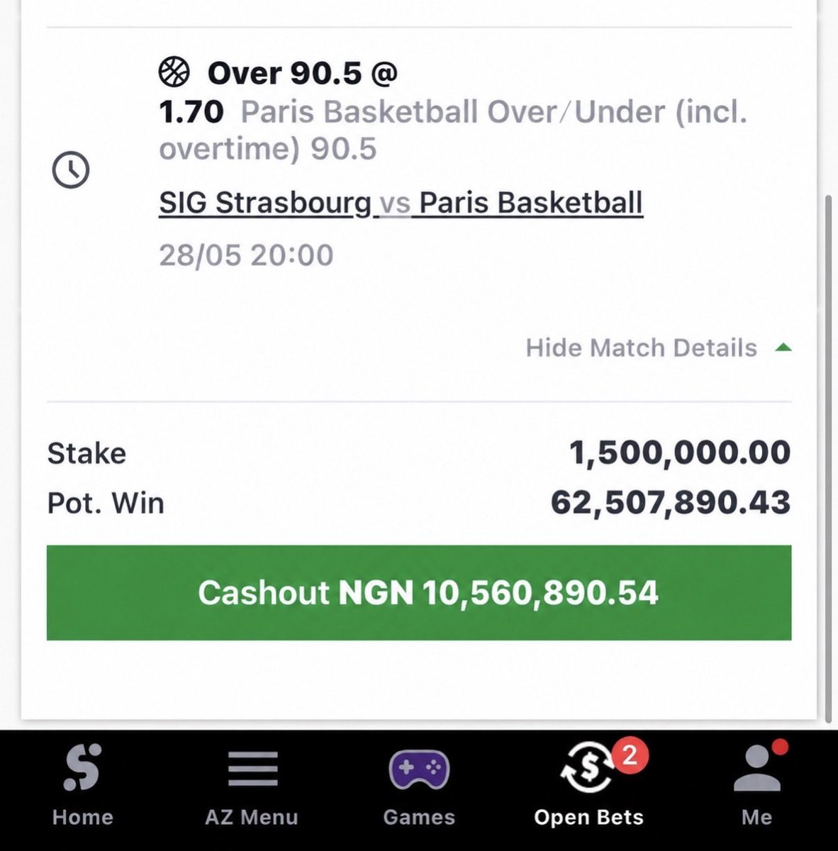 Ay0_bet's tweet photo. Should I cash out ?💰🔥

2 games left https://t.co/lZqJ0pX8QS