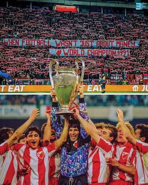 eurofootcom's tweet photo. 🇷🇸✨ 35 years ago today, Serbian club Red Star Belgrade won the European Cup! 🏆 

Their fans made a tifo about this in 2023: "When football wasn't just about money..." 👏 https://t.co/Xx6DCU5igg