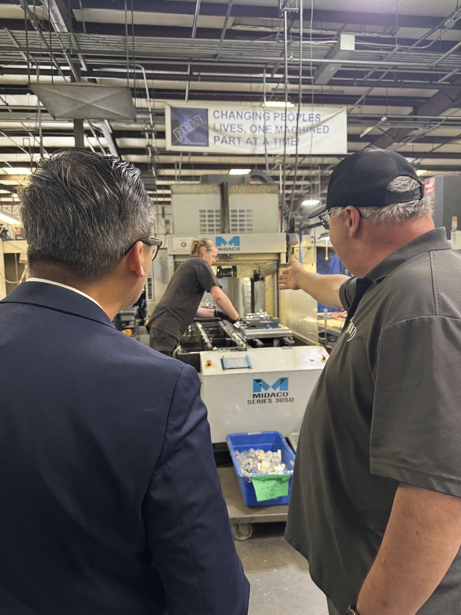 RepVinceFong's tweet photo. When America builds, America leads — and California’s future depends on it.

Had a great tour of the PNM Company in Fresno with the San Joaquin Valley Manufacturing Alliance.

From CNC machining to manufacturing and engineering support, PNM is a shining example of American ingenuity at work right here in California. These are the good-paying jobs and innovative companies that keep the Central Valley competitive, strengthen our economy, and keep America strong.