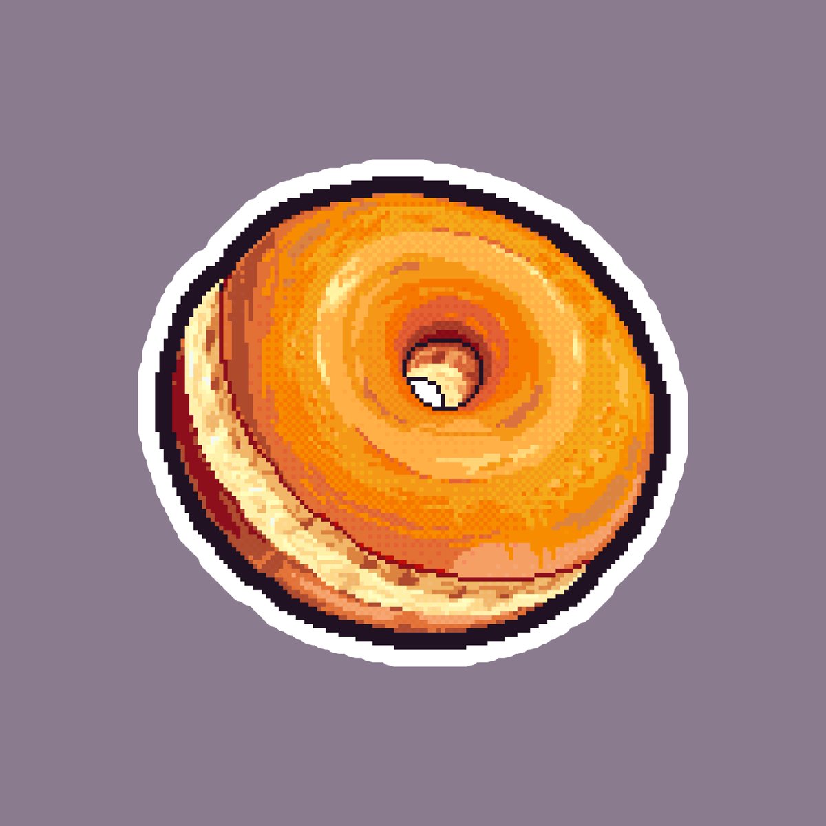 Willivity_'s tweet photo. My girlfriend is making a fun reel about how Thursday is "Bagel Thursday" so I volunteered to make her a pixel bagel for a logo 👀🥯🤤 
#pixelart https://t.co/R8TAEjJ1w3