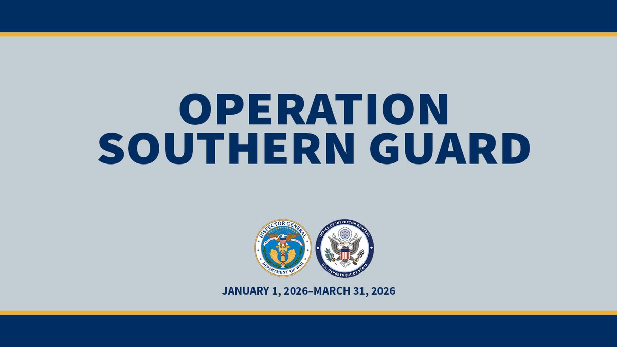 DoW_IG's tweet photo. 🦅MISSION UPDATE : The DoW OIG &amp; State OIG released the Lead IG report on Operation Southern Guard— the DoW mission to support Department of Homeland Security (DHS) illegal alien holding operations at Naval Station Guantánamo Bay (NSGB), Cuba. 🔗: https://t.co/9EcNUtluQV https://t.co/dCMIdZZcWu