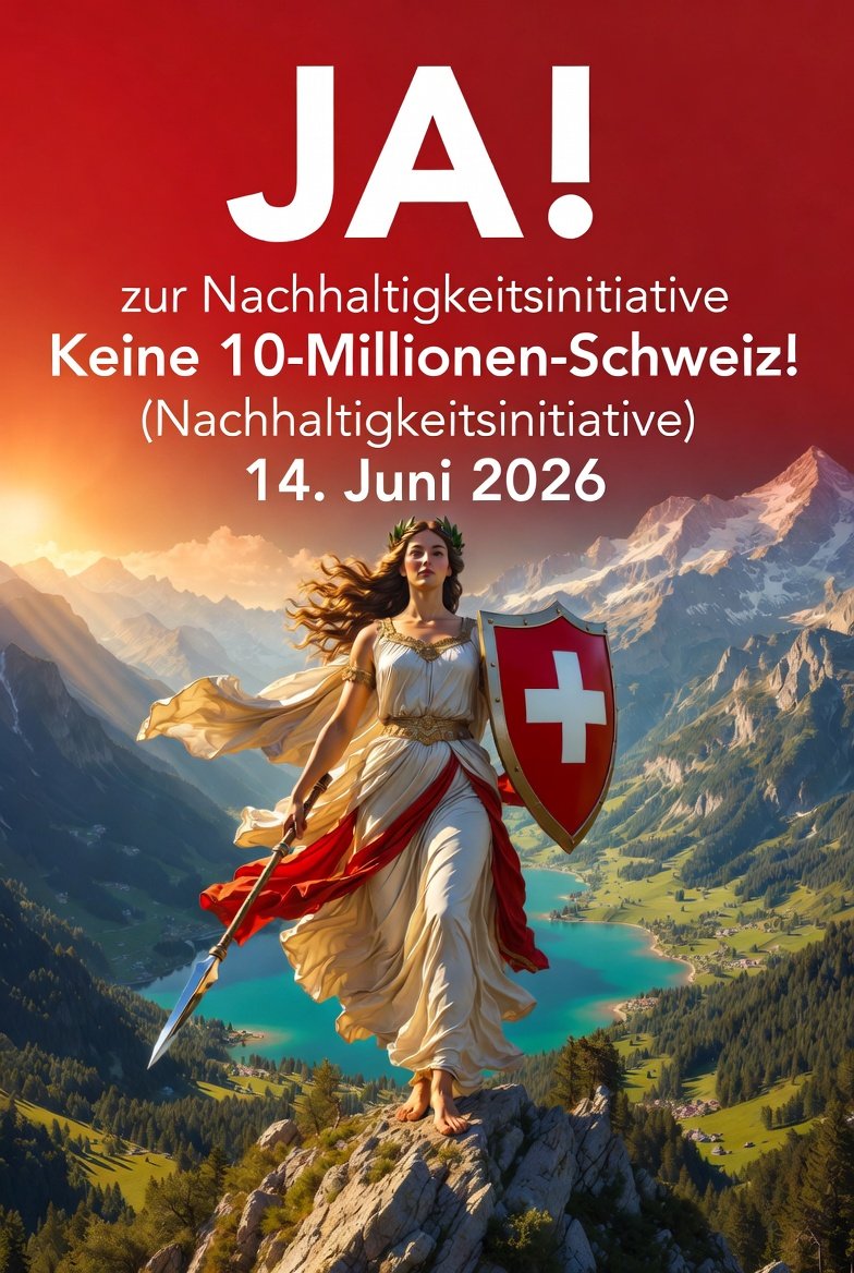 CornacchiaLuigi's tweet photo. Die Schweiz entscheidet am 14. Juni über ihre Zukunft – nicht links, nicht rechts, sondern nachhaltig.

Seit der Personenfreizügigkeit 2002 ist unsere Bevölkerung um 1.7 Millionen auf 9.1 Millionen gewachsen. Das Bundesbudget hat sich fast verdoppelt (45 → 91 Mrd. CHF). Schulen und Kitas platzen aus allen Nähten, Wohnungen sind knapp, Züge überfüllt, die Landschaft wird zugebaut, die Kosten steigen – und das spüren die Menschen vor Ort jeden Tag.

Die Nachhaltigkeitsinitiative «Keine 10-Millionen-Schweiz» will genau das stoppen: Bis 2050 maximal 10 Millionen Einwohner. Nicht gegen Zuwanderung an sich – sondern für qualitatives Wachstum statt blinder Quantität.

Japan beweist seit Jahrzehnten: Wenig Zuwanderung, dafür massive Investitionen in Digitalisierung, Robotik und Innovation. Ergebnis? Höhere Produktivität, bessere Lebensqualität, geschützte Natur und eine souveräne Zukunft.

Während Mainstream-Medien und Bundesrat von „Chaos“, Wirtschaftsbruch und Unsicherheit warnen, sprechen sie kein Wort über die reale Überlastung. Stattdessen finanzieren sie mit Steuergeldern einseitige Angstkampagnen (u. a. Bundesrat Beat Jans auf SRF am 24. Mai 2026) – während die Initianten mit einem Bruchteil der Mittel kämpfen.

Es geht hier nicht um Parteien.  
Es geht um die Schweiz, die wir unseren Kindern hinterlassen wollen:  
lebenswert, unabhängig, innovativ und nachhaltig – für die nächsten 700 Jahre.

Fakten statt Parolen. Souveränität statt Bevormundung.

JA zur Nachhaltigkeitsinitiative am 14. Juni 2026.

Für eine Schweiz, die bleibt. 🇨🇭
#Nachhaltigkeitsinitiative #Keine10MillionenSchweiz #14Juni2026 #SchweizZukunft #QualitativesWachstum