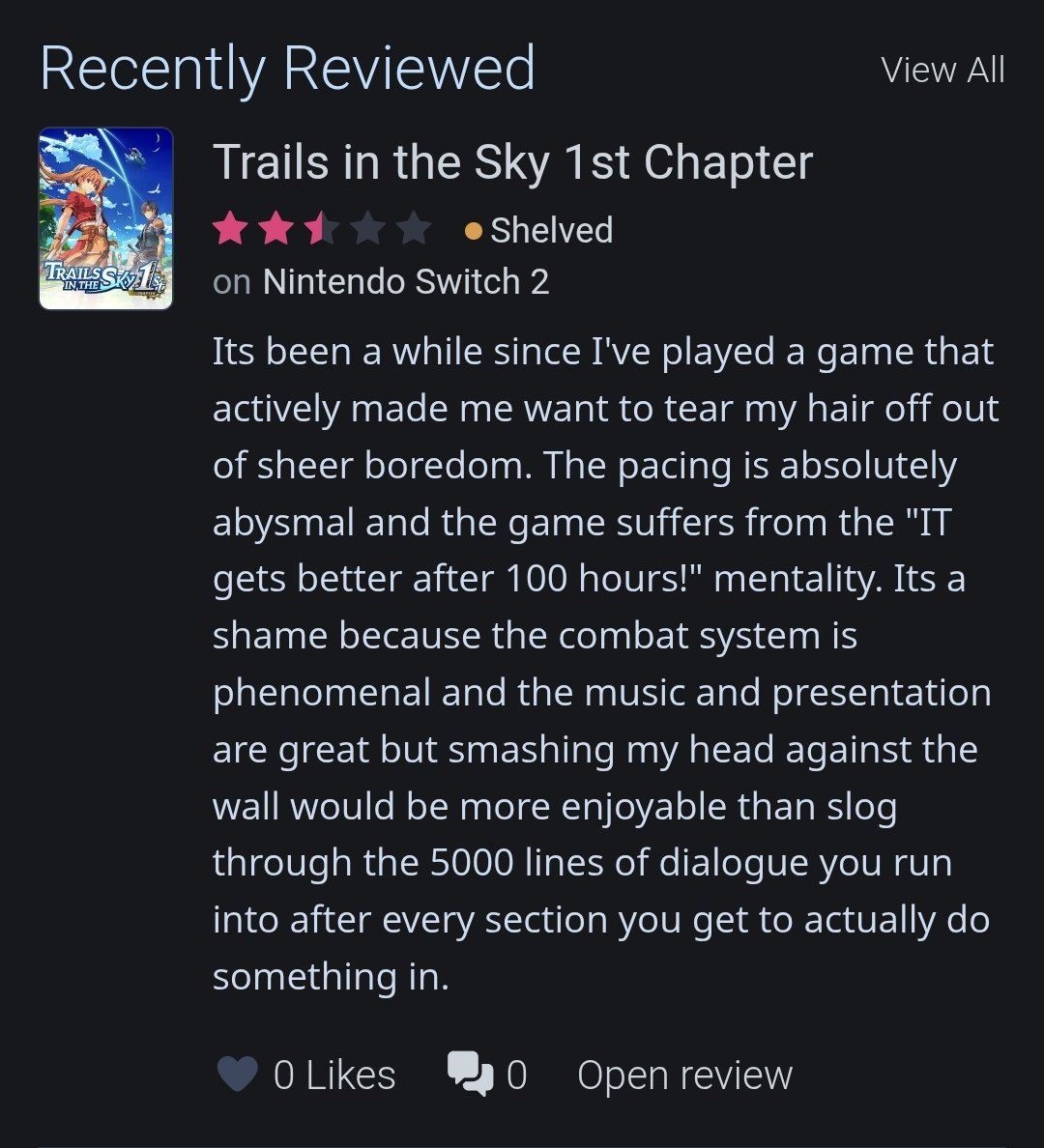lionheartaxe0's tweet photo. I AM going to write a small column about this game btw but im sharing my backloggd crashout here https://t.co/MtXD9uRVB2