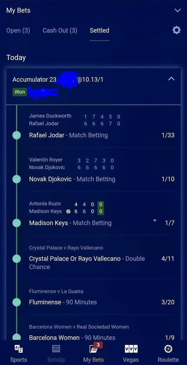 SpoTTa_'s tweet photo. Another 10/1 #acca lands. Mixed #Football and #Tennis French Open. 

Looking at picks for tomorrow's matches. DM for tips.

Please stake responsibly 

#Bet #Tips #FrenchOpen #Tipster https://t.co/v01RjPaqWW