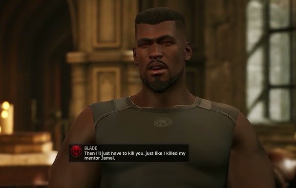 Keitsune_'s tweet photo. Replaying Midnight Suns and I forgot how fine Blade is 😩 https://t.co/pmSRJ4KFAW