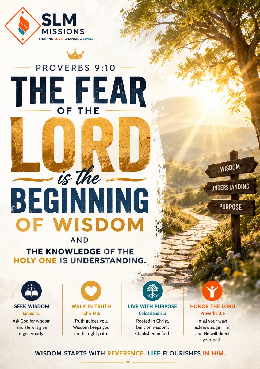 slmmissionsorg's tweet photo. The world teaches us to chase knowledge, success, and recognition…
but true wisdom begins with honoring God.
Wisdom is not just knowing many things.
It is living with humility, discernment, and reverence for the One who created us.
#SLMMissions
#Thursday https://t.co/yia5BtQ6AT