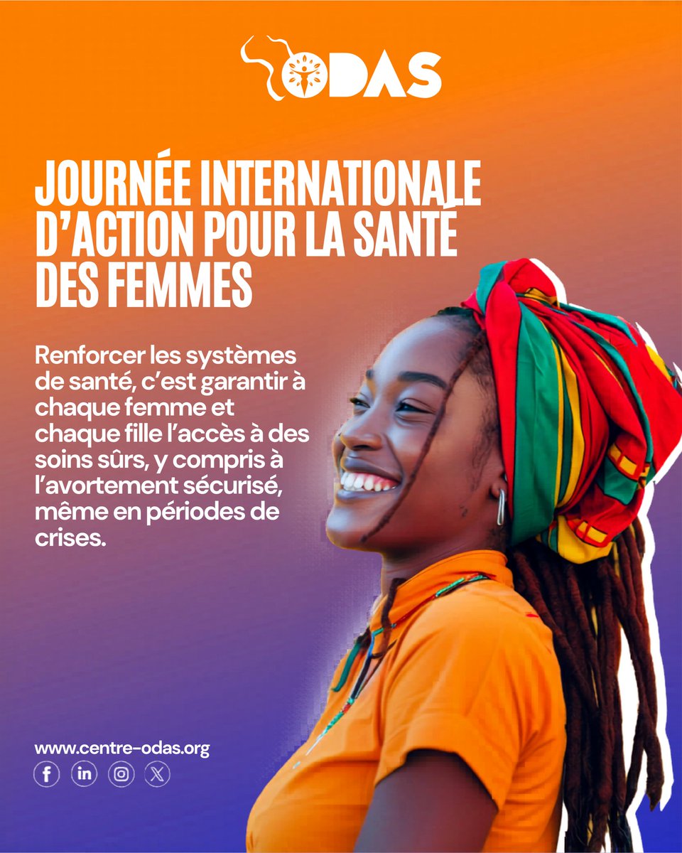 CentreOdas's tweet photo. En période de crises, les droits des femmes et des filles ne devraient jamais passer au second plan.

Parce qu'aucune femme ne devrait risquer sa vie faute de soins, de moyens ou de choix.

🔗 Plus d'informations sur la journée et participer à la campagne internationale ici https://t.co/4XOhM99XpX

#28Mai #SantéDesFemmes #AvortementSécurisé #HygièneMenstruelle #MouvementODAS #AfriqueFrancophone