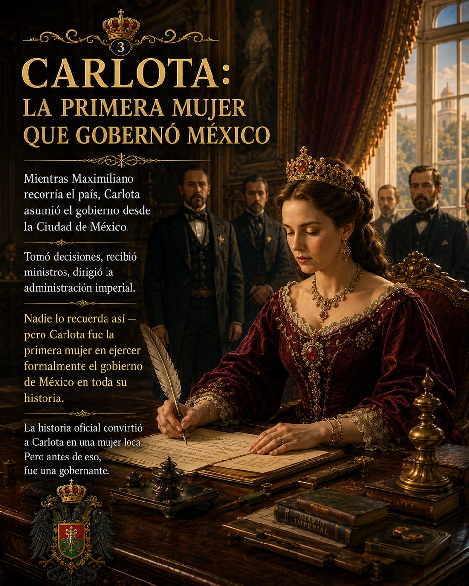 cesarluis_ec's tweet photo. Maximiliano y Carlota no llegaron solamente a gobernar México. Llegaron con un proyecto de nación.
Carlota fue la primera mujer en ejercer formalmente el gobierno mexicano.
El Imperio cayó. La pregunta sigue abierta: ¿qué México era posible? 🇲🇽 https://t.co/b9Hs8LHMsv