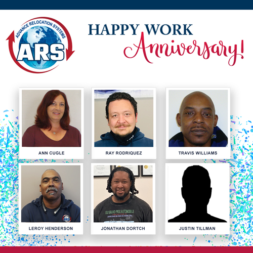 Baltimore_Mover's tweet photo. 👏 Cheers to Ann Cugle, Ray Rodriquez, Travis Williams, Leroy Henderson, Jonathan Dortch and Justin Tillman on their work anniversaries. It is great having you in our team. Your passion helps Advance Relocation Systems achieve new heights everyday. Thank you. #AdvanceRelo https://t.co/TYJtExKlMb