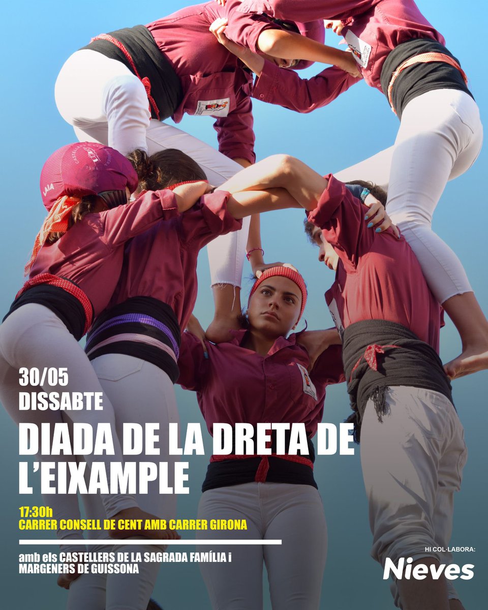 collabordeus's tweet photo. Aquest dissabte baixem a la capital! 🏙️
 
Actuem a les 18:00h a la cruïlla entre C/Girona i C/Consell de Cent juntament amb @CastellersSAFA i @margeners !
 
No hi falteu!!💪🏽

📲 Confirmeu l’assistència a l’app!

#castells https://t.co/wLhLY1fq0j